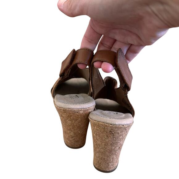 Clarks Lafley Joy Brown Leather Wedges Sz 8.5 - Picture 5 of 7